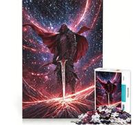 Teenagers 1000 Pieces Puzzle Red Dark Knight in Space Brain Teaser Game Difficult And Challenge Deal As Gifts for The Whole Family 38x52cm