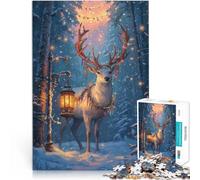 teenagers 1000 Pieces Puzzle Reindeer in Winter Wonderland Fun Games 50x75cm is ideal as gifts for the whole family for Age 14