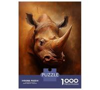 Teenagers 1000 Pieces Puzzle Rhino Jigsaws for Adults Brain Teaser Game Difficult Hard Challenging To Complete 38x26cm/1000pcs