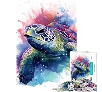 Teenagers 1000 Pieces Puzzle Sea Turtle Tortoise Brain Intelligence Challenge Addictive Toys Relaxing Games For Family Fun Art Work Gifts (Size 50x75cm)