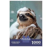 Teenagers 1000 Pieces Puzzle Sloth Enjoying A Bubbly Bath Adult Puzzles Brain Teaser Game Pattern Assembly Gifts for Friends And Family 38x26cm/1000pcs