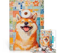 teenagers 1000 Pieces Puzzle Smiling Shiba Inu with Toilet Paper Spielspielzeug Die Liebe zwischen Paaren stärken38x26cm