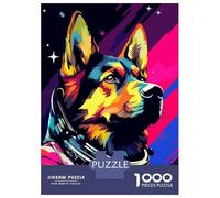 Teenagers 1000 Pieces Puzzle Spaceman German Shepherd Jigsaws for Adults Brain Teaser Game Difficult Hard Challenging To Complete 38x26cm/1000pcs