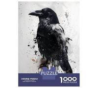 Teenagers 1000 Pieces Puzzle Splash Watercolor Raven Jigsaws for Adults Brain Teaser Game Difficult Hard Challenging To Complete 38x26cm/1000pcs
