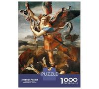 Teenagers 1000 Pieces Puzzle St Michael Vanquish Satan Jigsaws for Adults Brain Teaser Game Difficult Hard Challenging To Complete 38x26cm/1000pcs