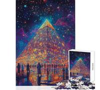 Teenagers 1000 Pieces Puzzle Starry Pyramid Glow - Impossible Game Enhance Memory Home Decoration Toys Birthday Present,Travel Gifts, (38X26cm)