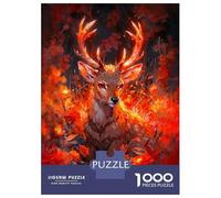 Teenagers 1000 Pieces Puzzle The Curious Deer Jigsaws for Adults Brain Teaser Game Difficult Hard Challenging To Complete 70x50cm/1000pcs