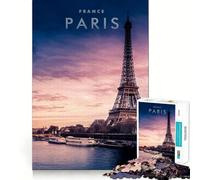 Teenagers 1000 Pieces Puzzle The Eiffel Tower Landscape Fine Cut Art Focus Training Fun Quiet Time Game Christmas Fun Gift (50x75cm)