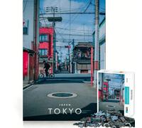 Teenagers 1000 Pieces Puzzle Tokyo Harajuku District Fine Cut Art Focus Training Fun Quiet Time Game Christmas Fun Gift(38x26cm)