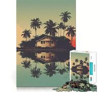 Teenagers 1000 Pieces Puzzle Tropical Reflections Fine Cut Art Focus Training Fun Quiet Time Game Christmas Fun Gift (38x52cm)