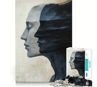 Teenagers 1000 Pieces Puzzle Two Faces, One Canvas Fine Cut Art Focus Training Fun Quiet Time Game Christmas Fun Gift(38x26cm)