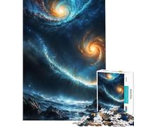 Teenagers 1000 Pieces Puzzle Two Galaxies Collide Brain Teaser Game Toy Intellectual Game Great Gifts And Toys But Fun And Humorous (Size 38x26cm)