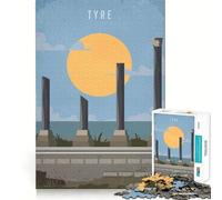 Teenagers 1000 Pieces Puzzle Tyre Lebanon Fine Cut Art Focus Training Fun Quiet Time Game Christmas Fun Gift(38x26cm)