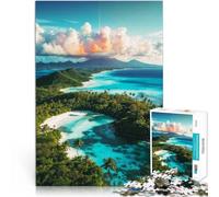 teenagers 1000 Pieces Puzzle View of a Tropical Island Educational Stress Relief Toy Wall Decoration Unique Birthday and Xmas Gifts 50x70cm