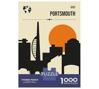 Teenagers 1000 Pieces Puzzle Visit Portsmouth Travel Adult Puzzles Brain Teaser Game Pattern Assembly Gifts for Friends And Family 52x38cm/1000pcs