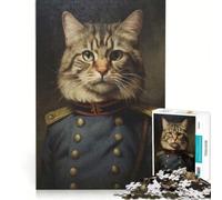 Teenagers 1000 Pieces Puzzle War Cat Educational Games Birthday Present Artists Collection Fine Art 38x52cm