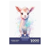 Teenagers 1000 Pieces Puzzle Watercolor Baby Goat Jigsaws for Adults Brain Teaser Game Difficult Hard Challenging To Complete 52x38cm/1000pcs