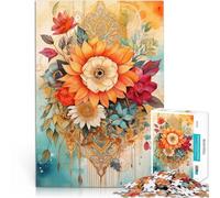 teenagers 1000 Pieces Puzzle Watercolor Floral Bouquet Pädagogisches Familienspiel Einzigartige Wohndekoration und Geschenke38x26cm