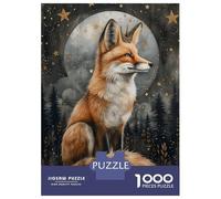 Teenagers 1000 Pieces Puzzle Whimsical Red Fox Artwork Jigsaws for Adults Brain Teaser Game Difficult Hard Challenging To Complete 70x50cm/1000pcs