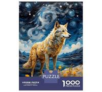 Teenagers 1000 Pieces Puzzle Wolf Van Gogh Jigsaws for Adults Brain Teaser Game Difficult Hard Challenging To Complete 52x38cm/1000pcs