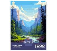 Teenagers 1000 Pieces Puzzle Yosemite View Pixel Art Jigsaws for Adults Brain Teaser Game Difficult Hard Challenging To Complete 70x50cm/1000pcs