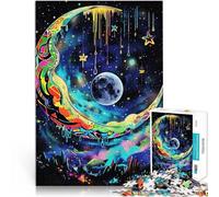 teenagers 2000 Piece Jigsaw Puzzle Psychedelic Crescent Moon Analyse und Logik Einzigartige Wohndekoration und Geschenke70x100cm