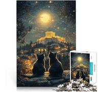 teenagers 2000 Pieces Puzzle Cats Under the Acropolis Staycation: Zeit totschlagen einzigartiges Herausforderungsspiel70x100cm