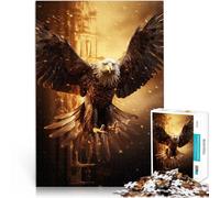 teenagers 2000 Pieces Puzzle Fire Flames Bald Eagle USA Intellektuelles Spiel Einzigartige Wohndekoration und Geschenke70x100cm
