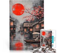 teenagers 2000 Pieces Puzzle Japanese Waterway Sunset Schwierig und herausfordernd Geeignet für die Schreibtischdekoration70x100cm