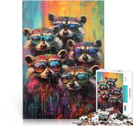 teenagers 2000 Pieces Puzzle Raccoons in Sunglasses Pädagogisches Familienspiel Tolle Geschenke und Spielzeuge70x100cm