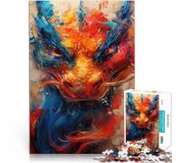 teenagers 2000 Pieces Puzzle Vibrant Dragon Portrait Handgeschwindigkeitswettbewerb Künstlersammlung, Bildende Kunst70x100cm