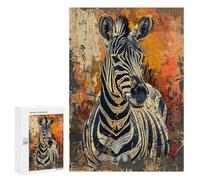 Teenagers 300 PCS Jigsaw Puzzle Abstract Zebra Art Print Jigsaw Puzzles for Adults Staycation Kill Time Parent-child Interaction Family Fun & Game Night 300 PCS