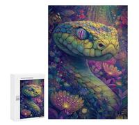 Teenagers 300 PCS Jigsaw Puzzle Colorful Snake in Amazon Rainforest Jigsaw Puzzles for Adults Staycation Kill Time Parent-child Interaction Family Fun & Game Night 300 PCS