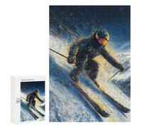 Teenagers 300 PCS Jigsaw Puzzle Snowy Mountain Skiing Adventure Jigsaw Puzzles for Adults Staycation Kill Time Parent-child Interaction Family Fun & Game Night 300 PCS