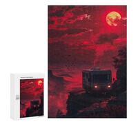 Teenagers 300 PCS Puzzle Red Sunset Camper Adventure Puzzles Für Erwachsene Stressabbau Pädagogische Herausforderung Einzigartiges Herausforderungsspiel 300 PCS