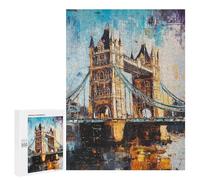 Teenagers 500 PCS Jigsaw Puzzle London Bridge Reflections Jigsaw Puzzles for Adults Staycation Kill Time Parent-child Interaction Family Fun & Game Night 500 PCS