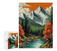 Teenagers 500 PCS Jigsaw Puzzle Mountain River Scenery Jigsaw Puzzles for Adults Staycation Kill Time Parent-child Interaction Family Fun & Game Night 500 PCS
