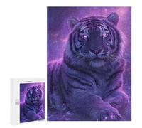 Teenagers 500 PCS Jigsaw Puzzle Purple Tiger Fantasy Artwork Jigsaw Puzzles for Adults Staycation Kill Time Parent-child Interaction Family Fun & Game Night 500 PCS