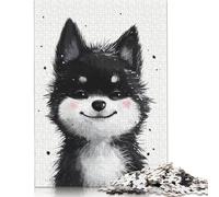 Teenagers Jigsaw Puzzle Cheerful Pup Sketch 500 Piece Jigsaw Puzzles Wooden Jigsaw Puzzle for Adults Educational Games 500pcs (52x38cm)
