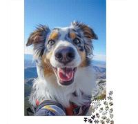 Teenagers Jigsaw Puzzle DJ Neon Border Collie 500 Piece Jigsaw Puzzles Wooden Jigsaw Puzzles for Adults& Teens Age 18 Years Up Best Gift for Adults And 500pcs (52x38cm)
