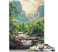 Teenagers Jigsaw Puzzle Kruger National Park South Africa Art 500 Piece Jigsaw Puzzles Wooden Jigsaw Puzzle for Adults Educational Games 500pcs (52x38cm)