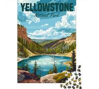 Teenagers Jigsaw Puzzle Yellowstone National Park 1000 Piece Jigsaw Puzzles Wooden Jigsaw Puzzle for Adults Educational Games 1000pcs (75x50cm)