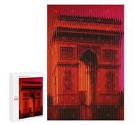 Teenagers Jigsaw Puzzles 1000 PCS Arc De Triomphe Abstract Red Adult Jigsaw Relaxing Games Difficult Challenge Educational Challenge 1000 PCS