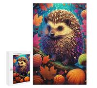 Teenagers Jigsaw Puzzles 1000 PCS Autumn Hedgehog Fantasy Puzzles for Adults Hands-on Game Hand Speed Race Educational Challenge 1000 PCS