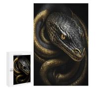 Teenagers Jigsaw Puzzles 1000 PCS Black And Gold Snake Adult Jigsaw Relaxing Games Difficult Challenge Educational Challenge 1000 PCS