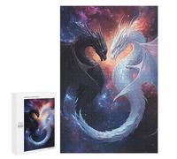 Teenagers Jigsaw Puzzles 1000 PCS Black And White Dragons Adult Jigsaw Relaxing Games Difficult Challenge Educational Challenge 1000 PCS