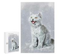 Teenagers Jigsaw Puzzles 1000 PCS British Shorthair Adult Jigsaw Puzzle Relaxing Games Wall Decoration Great Gift for Gaming 1000 PCS