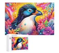 Teenagers Jigsaw Puzzles 1000 PCS Colorful Bird in Floral Paradise Puzzles for Adults Hands-on Game Hand Speed Race Educational Challenge 1000 PCS