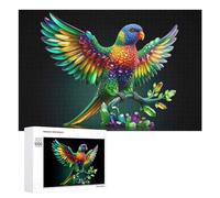 Teenagers Jigsaw Puzzles 1000 PCS Colorful Crystal Parrot Statue Puzzles for Adults Hands-on Game Hand Speed Race Educational Challenge 1000 PCS
