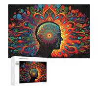 Teenagers Jigsaw Puzzles 1000 PCS Colorful Mind Artistic Representation of Mental Complexity Puzzles for Adults Hands-on Game Hand Speed Race Educational Challenge 1000 PCS